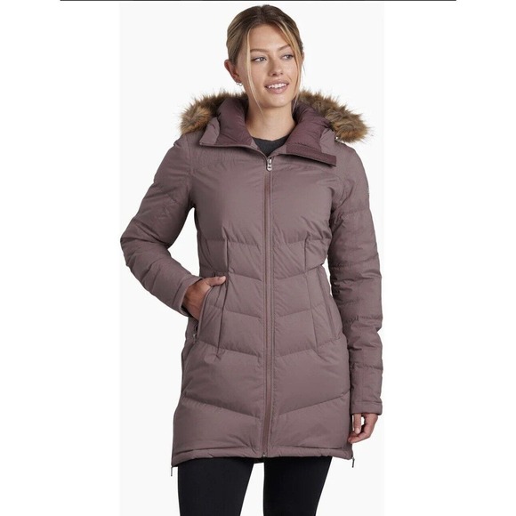 NWT Kuhl Womens Frost Down Parka Dusk 800 Down $549 New - Picture 1 of 10